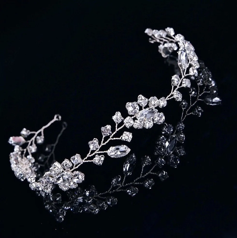"Ellie" - Crystal Bridal Headband / Vine