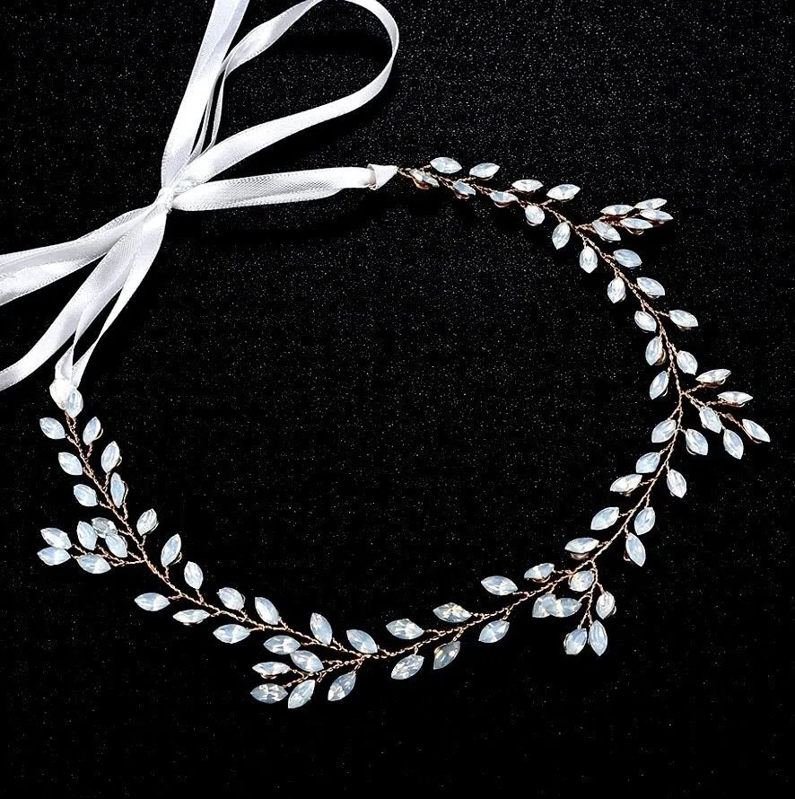 "Lois" - Opal Bridal Headband / Vine - Available in Gold and Silver
