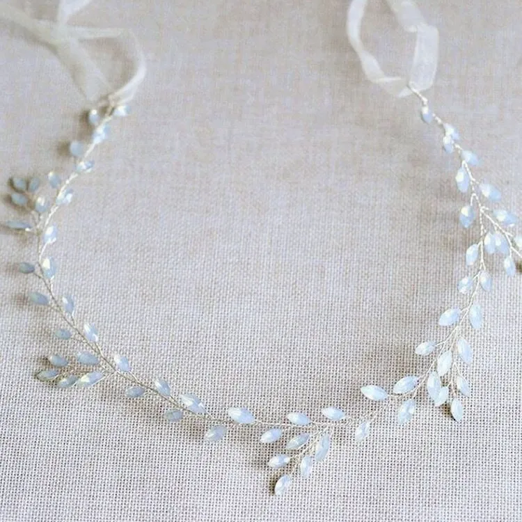 "Lois" - Opal Bridal Headband / Vine - Available in Gold and Silver