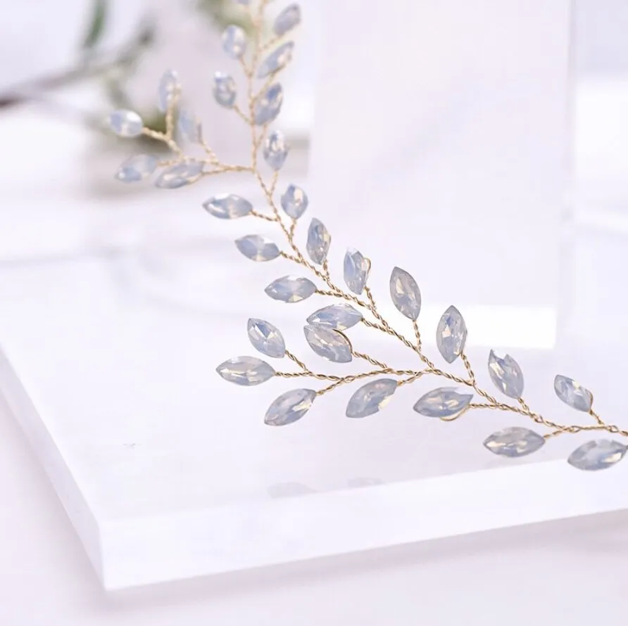 "Lois" - Opal Bridal Headband / Vine - Available in Gold and Silver