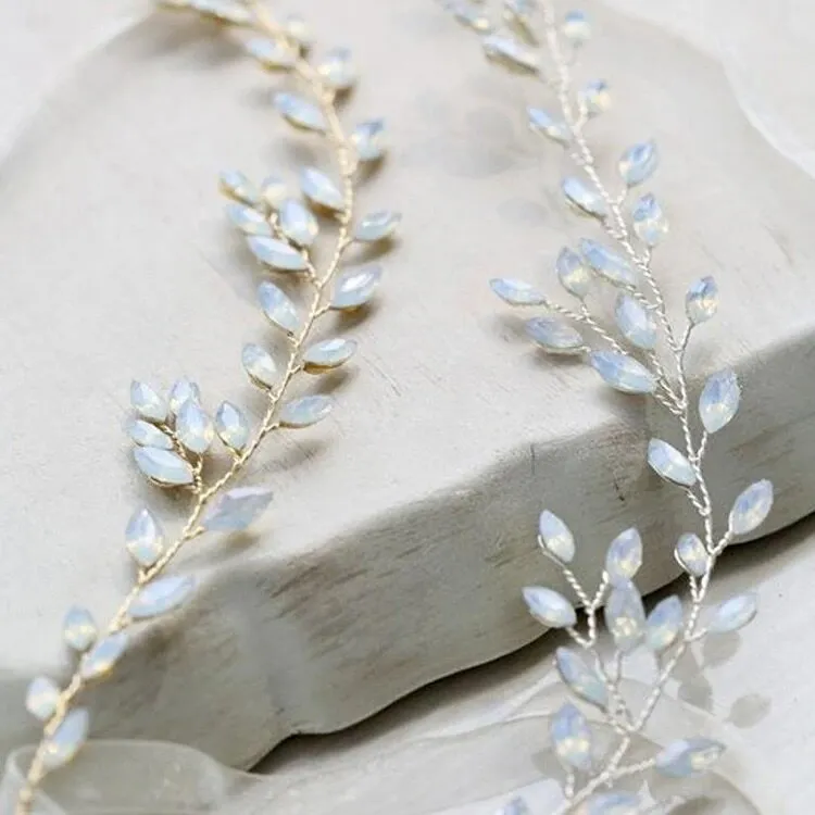 "Lois" - Opal Bridal Headband / Vine - Available in Gold and Silver