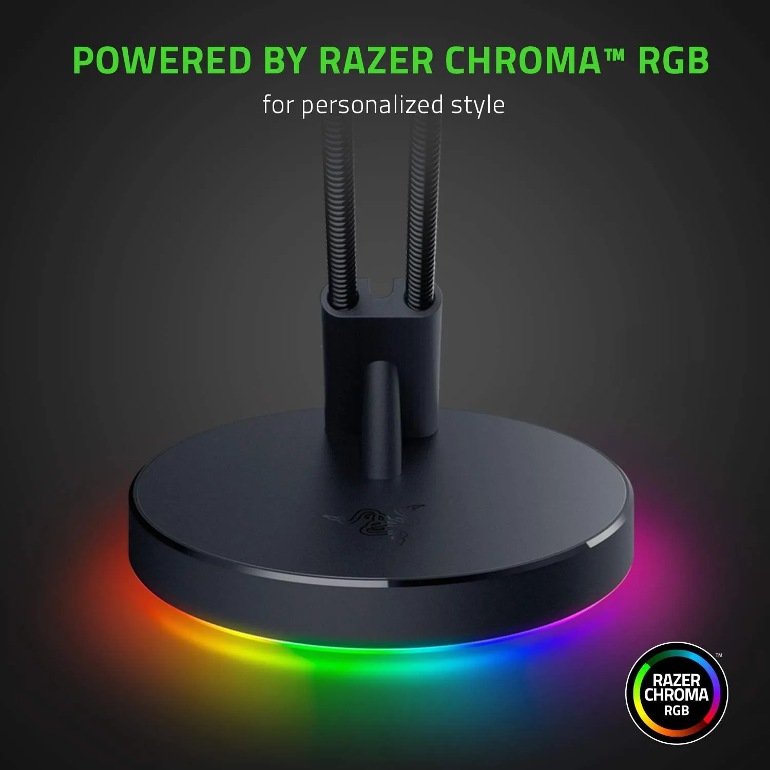 Razer Gaming Mouse Bungee V3 Chroma: Drag-Free Wired Mouse Support - for Esports-Level Performance - Weighted Base - Anti-Slip Feet - Classic Black