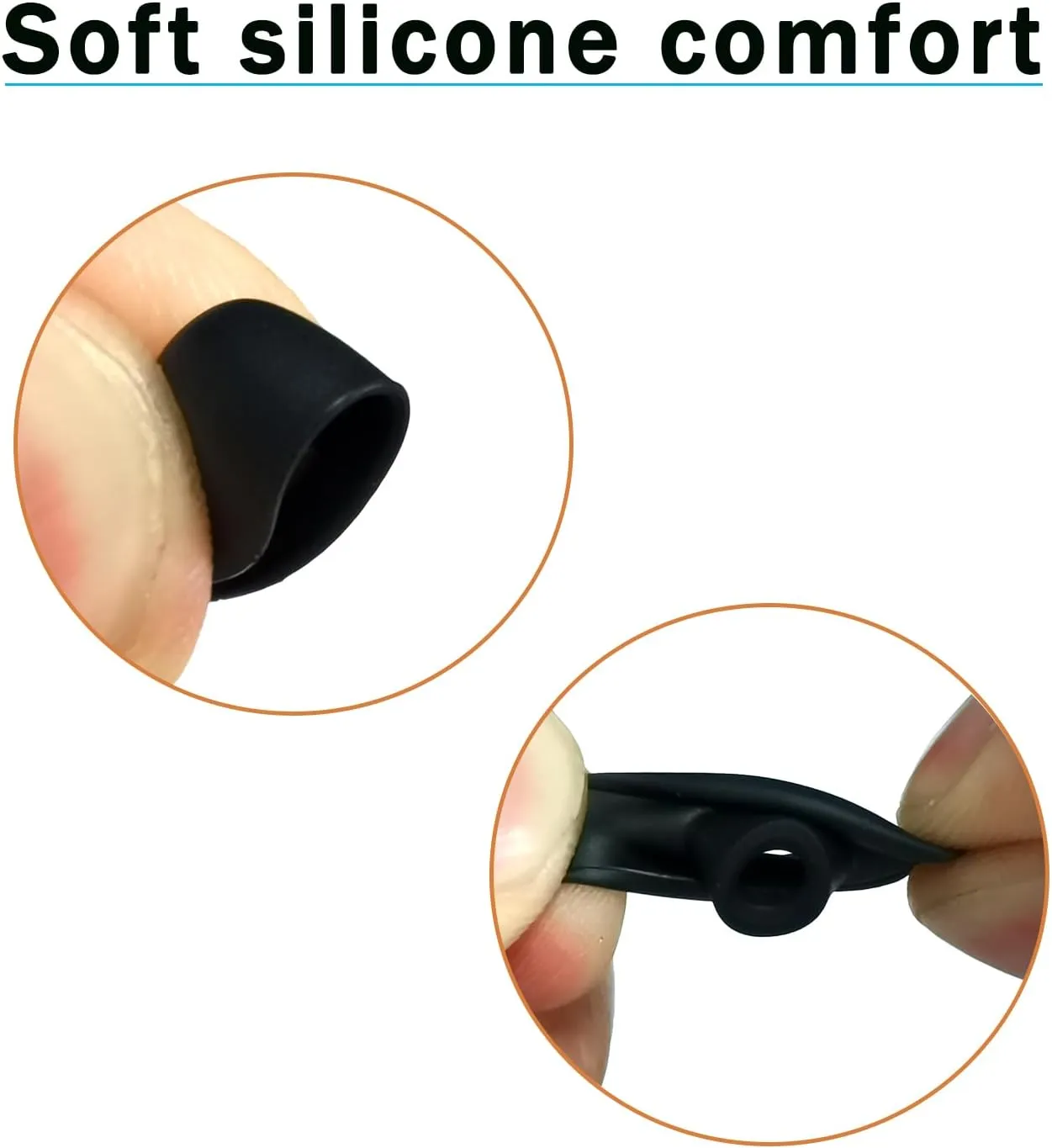 Replacement Earbuds Tips Silicone Universal for 4.0mm-6.0mm Nozzle in-Ear Rubber Ear Tips Fit True Wireless Earbuds 6 Pairs LMS Black