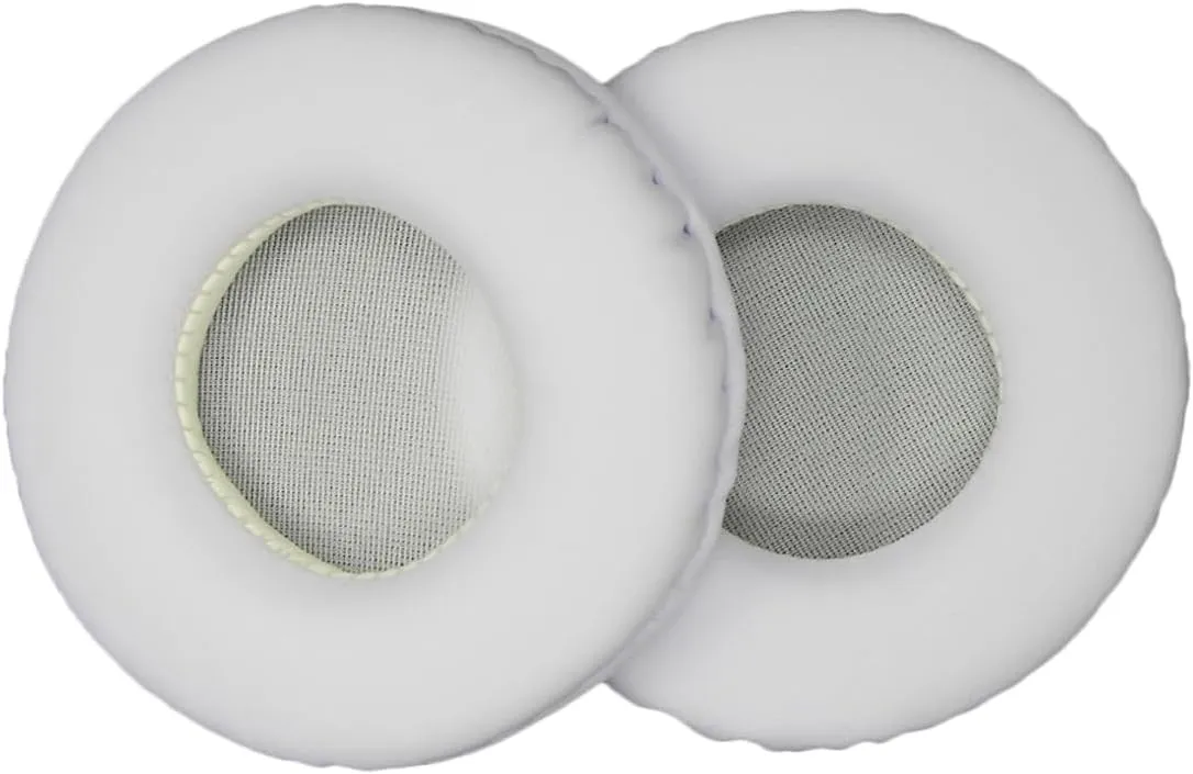 Replacement Headphone Ear Pads Made of Protein Leather Memory Foam Comfortable Noise-Blocking White