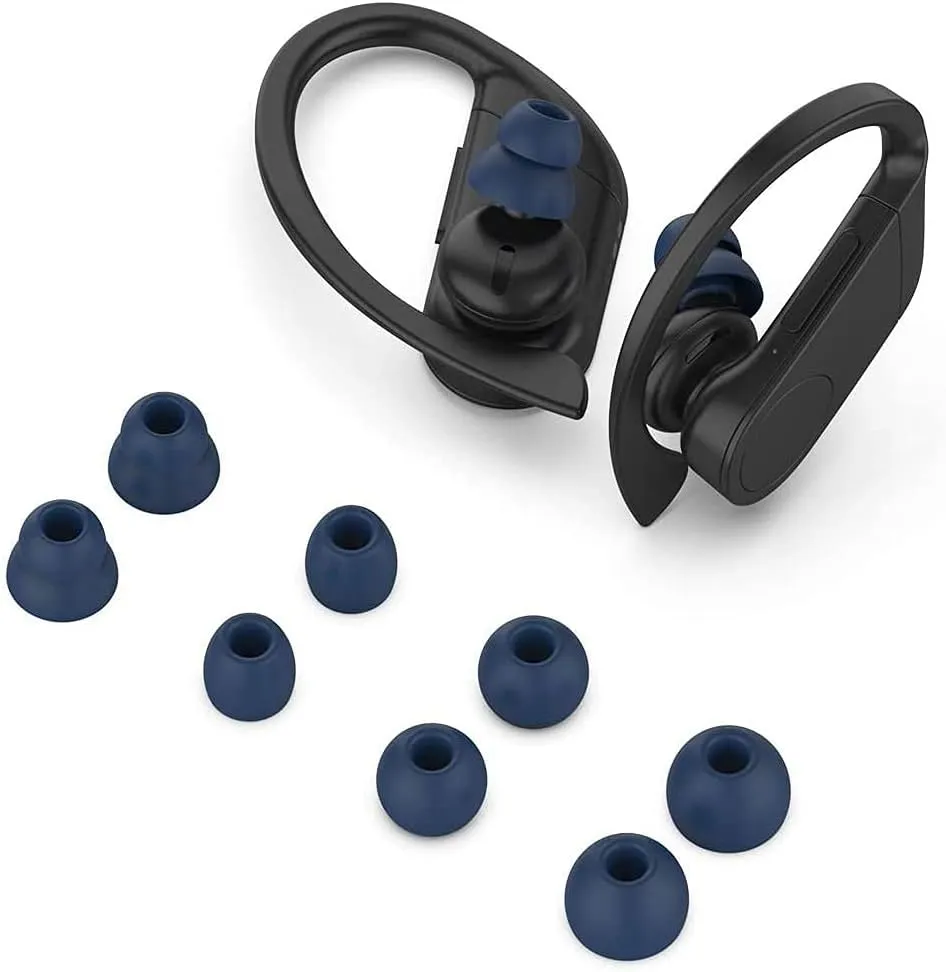 Replacement Silicone Earbuds Ear Tips Eargels Buds Set Compatible with Beats by Dr. Dre Powerbeats Pro Wireless in-Ear Earphones (4 Pairs/Navy Blue)