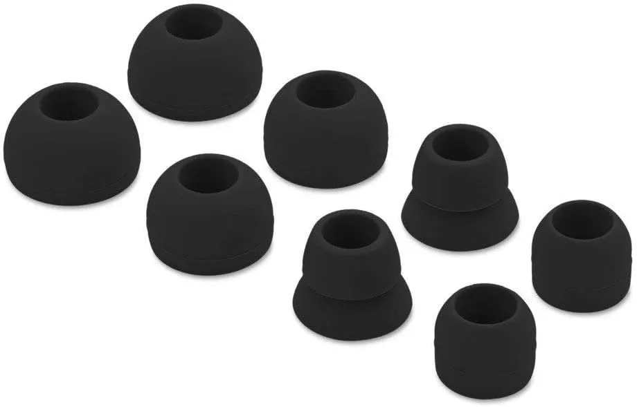 Replacement Silicone Earbuds Ear Tips Eargels Buds Set Compatible with Beats Powerbeats 3 Powerbeats 2 Wireless in-Ear Earphones (4 Pairs/Black)