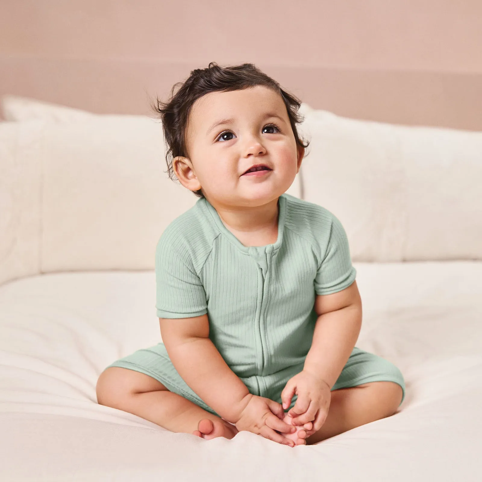 Ribbed Zip Summer Pajamas
