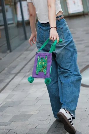 Ruoyu Studio Dragon-Knitted Mini Crossbody Bag for Phones