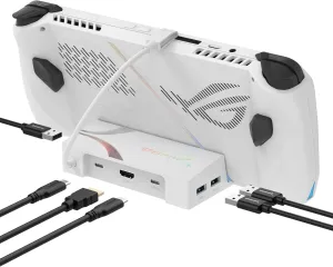 SABRENT Docking Station for Asus ROG Ally, 6-Port USB Type-C, 4K@60Hz HDMI, 5Gbps USB Ports, Power Delivery, Compact Design for Gaming (DS-RA6P)