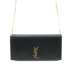 Saint Laurent Black Leather Phone Holder