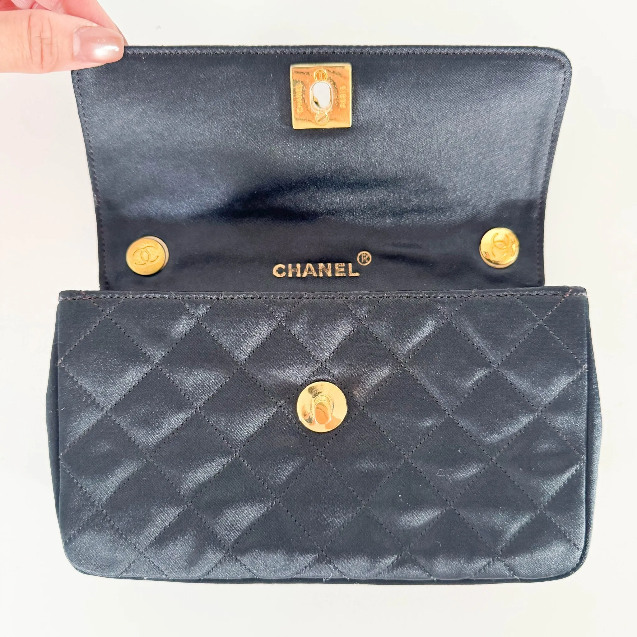 Satin Mini Timeless Classic Single Flap Chain Crossbody Bag