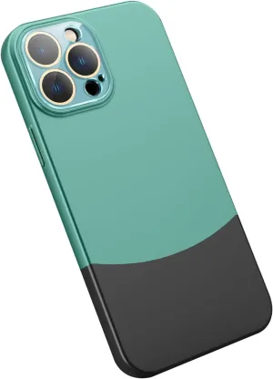 Shockproof Case for iPhone 15 Pro Max /15 Pro/15 Plus/15,Business Camera Protection Tempered Glass Phone Case Skin-Friendly Touch Cover (Green,15 Pro Max 6.7'')