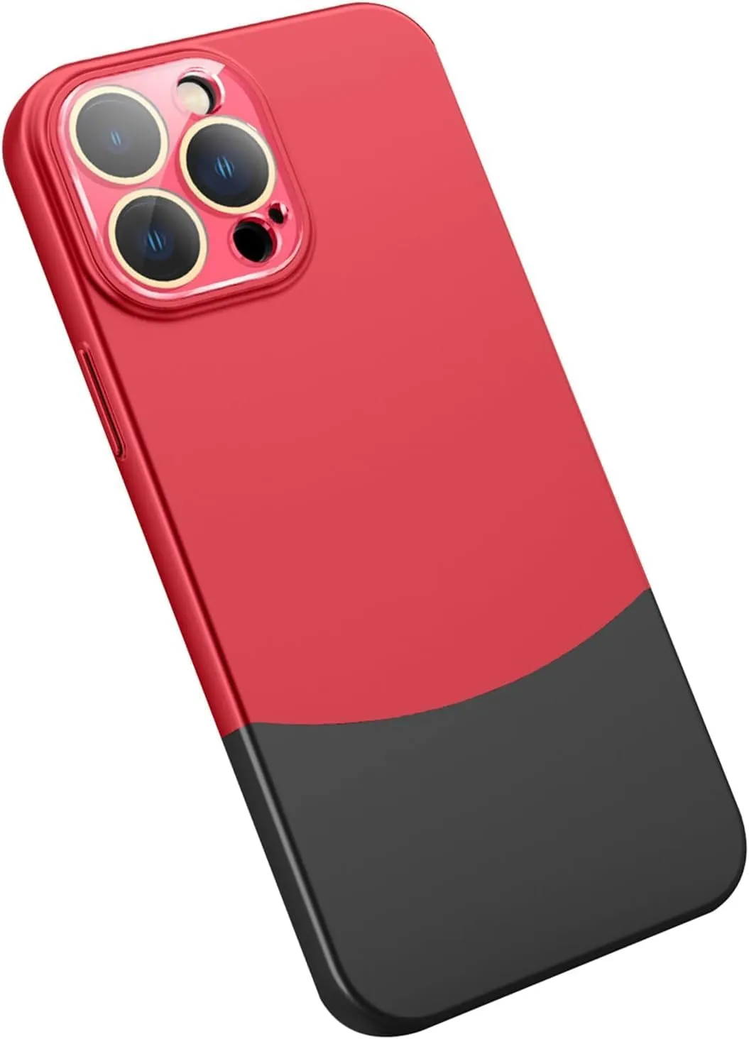 Shockproof Case for iPhone 15 Pro Max /15 Pro/15 Plus/15,Business Camera Protection Tempered Glass Phone Case Skin-Friendly Touch Cover (Red,15 Pro Max 6.7'')