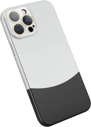 Shockproof Case for iPhone 15 Pro Max /15 Pro/15 Plus/15,Business Camera Protection Tempered Glass Phone Case Skin-Friendly Touch Cover (White,15 Pro Max 6.7'')