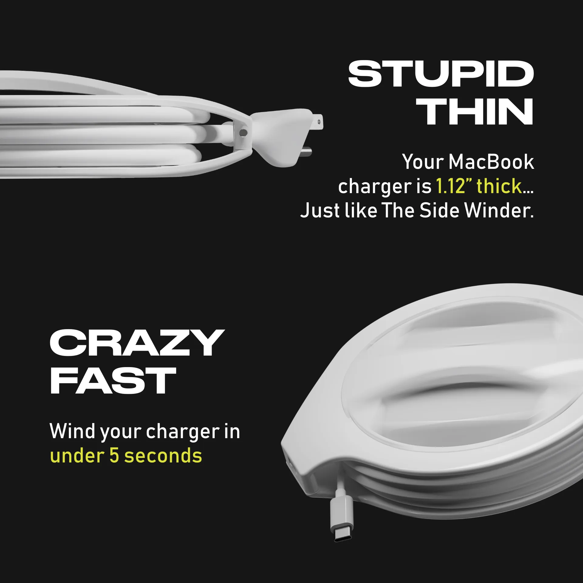 Side Winder MacBook Charger Organizer