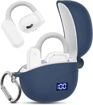 Silicone Case for TAGRY K08 Open-Ear Wireless Headphones, PUCGUE for TAGRY K08 Open-Ear Earbuds Case, Full Body Anti-Scratch Shockproof Protective Cover for TAGRY K08 Earbuds with Keychain (Blue)