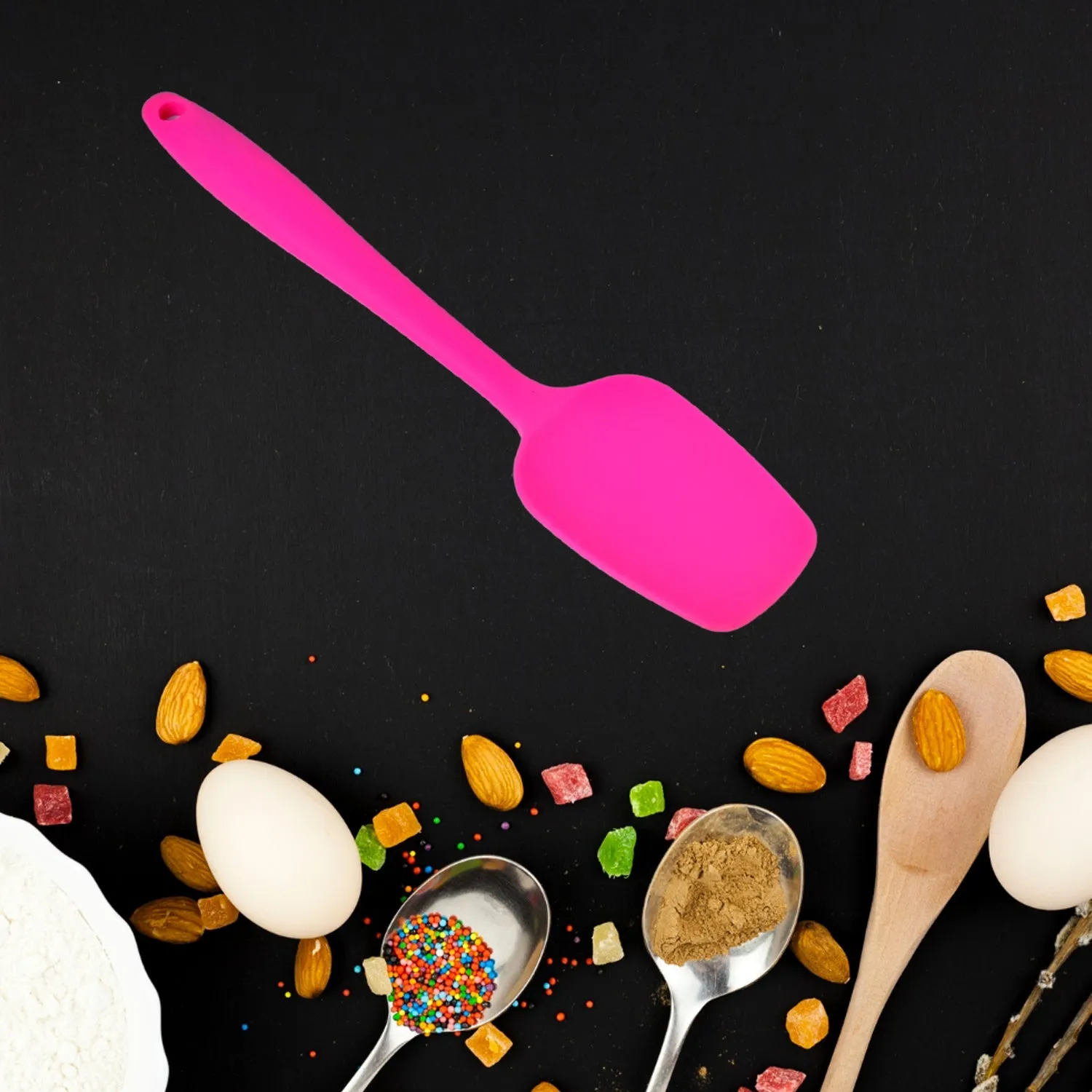 Silicone Spatula Set - Rubber Kitchen Spatulas for Baking, Cooking, & Mixing - 600F Heat-Resistant & BPA Free Silicone Scraper Spatulas for Nonstick Cookware - Dishwasher Safe (27cm)