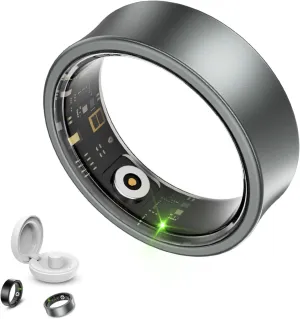 Smart Ring Health Tracker, Heart Rate Fitness Tracker, Activity Trackers for Man&Women -Sleep&Exercise Monitor Heart Rate,Blood Oxygen,Waterproof Sleep Tracking Wearable (Silver, 7)