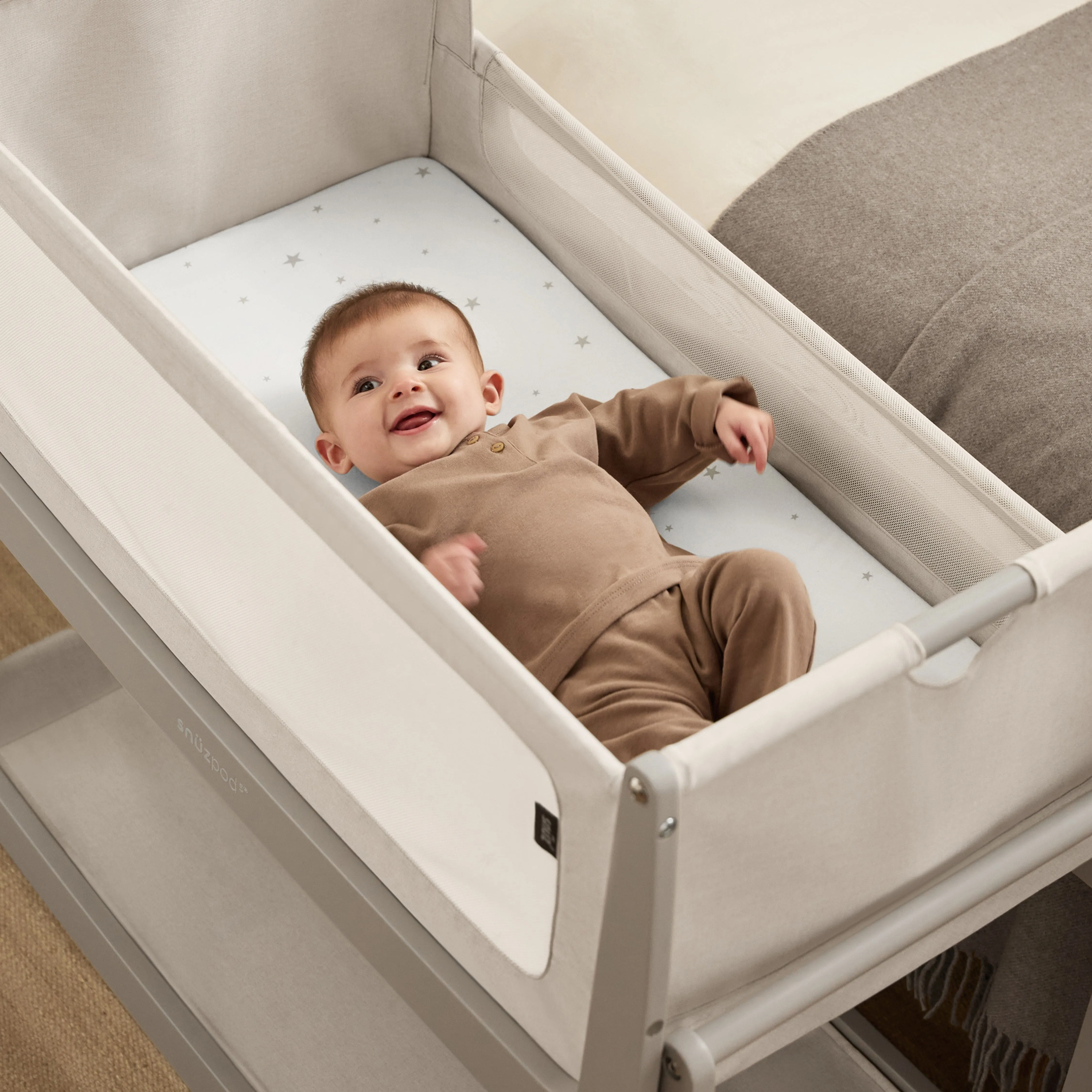 Snuz Twin Pack Crib Sheets - Grey Cloud