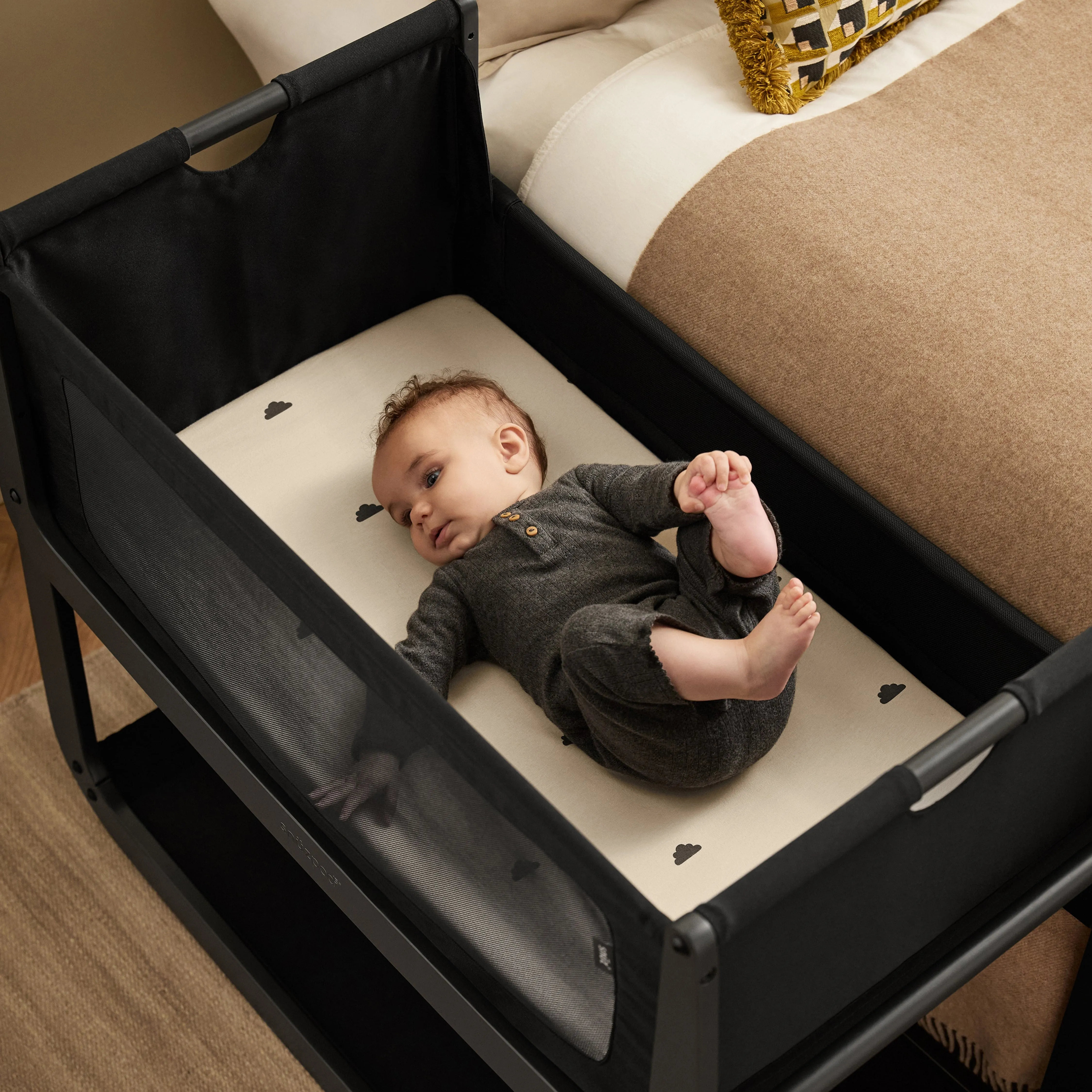 Snuz Twin Pack Crib Sheets - Sand Cloud