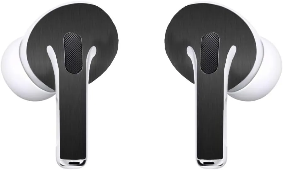 SopiGuard Sticker Skin for 2022 Apple AirPods Pro 1st and 2nd Gen Earbuds Vinyl Wrap (3M Brushed Black)