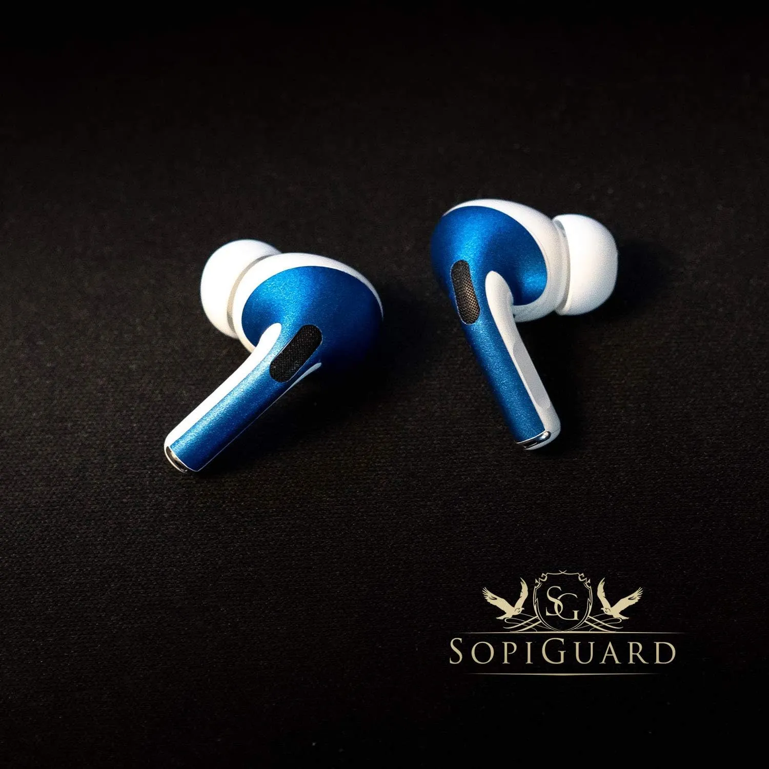 SopiGuard Sticker Skin for 2022 Apple AirPods Pro 1st and 2nd Gen Earbuds Vinyl Wrap (3M Gloss Black)