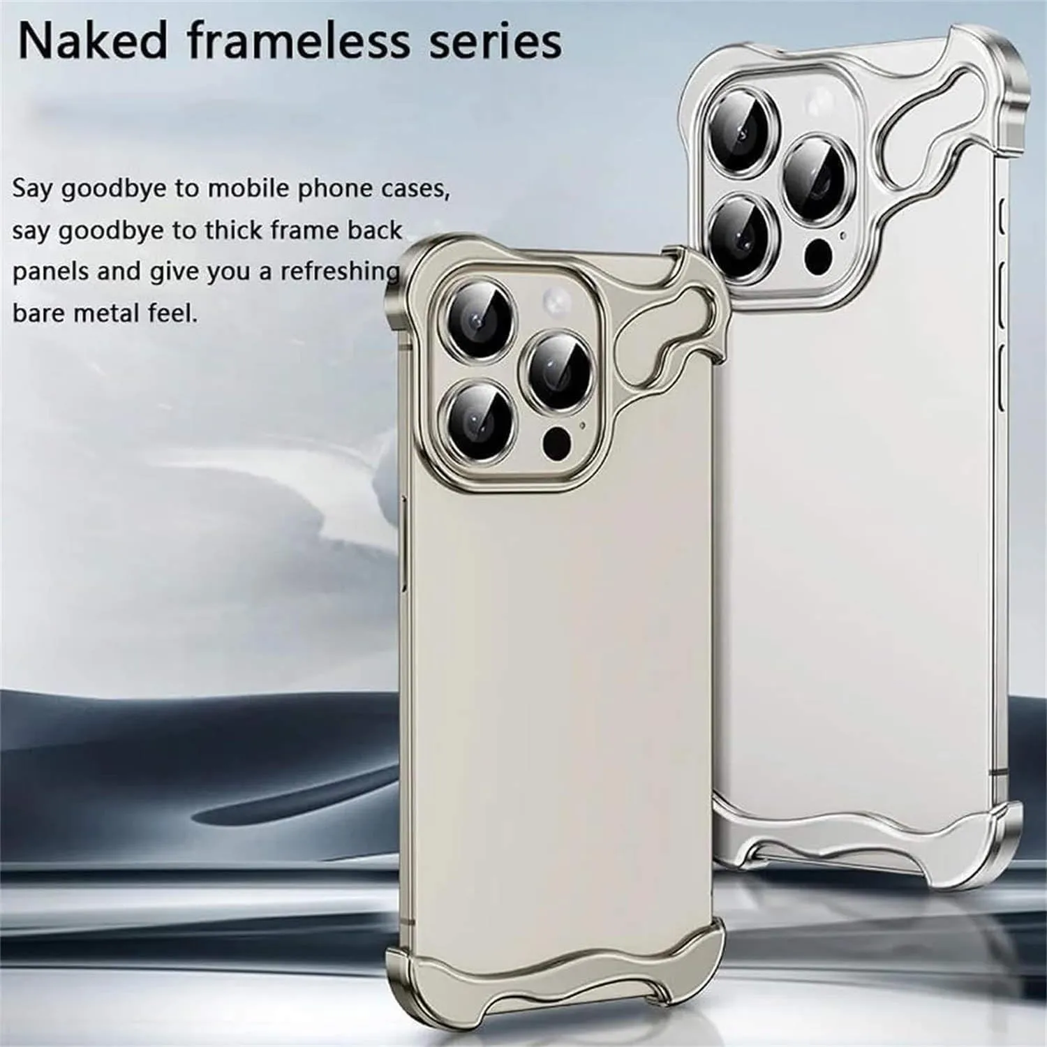 Special-Shaped Metal Corner Pad Anti-Fall Phone Case for iPhone 13 14 15/Pro/Plus/Pro Max (Gray, for iPhone13promax)