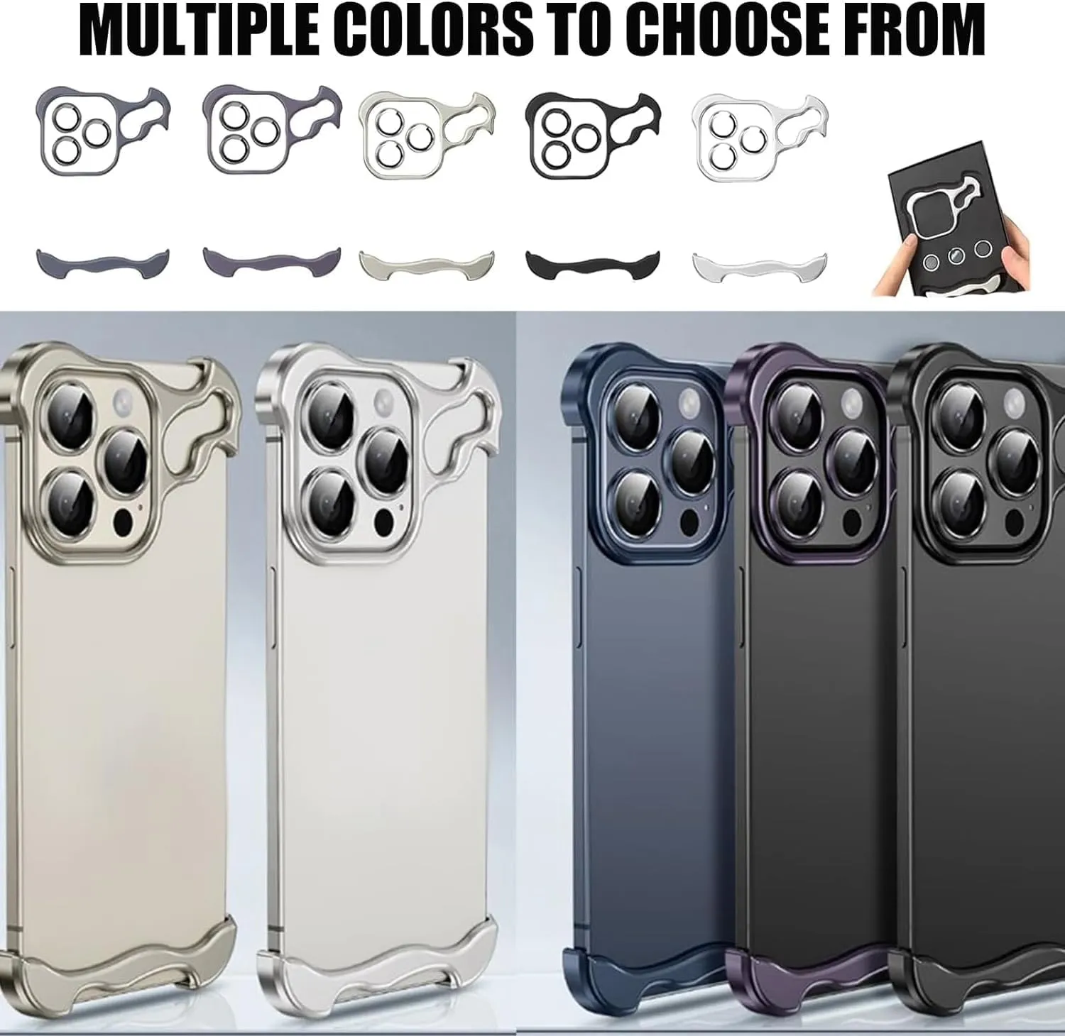 Special-Shaped Metal Corner Pad Anti-Fall Phone Case for iPhone 13 14 15/Pro/Plus/Pro Max (Gray, for iPhone13promax)