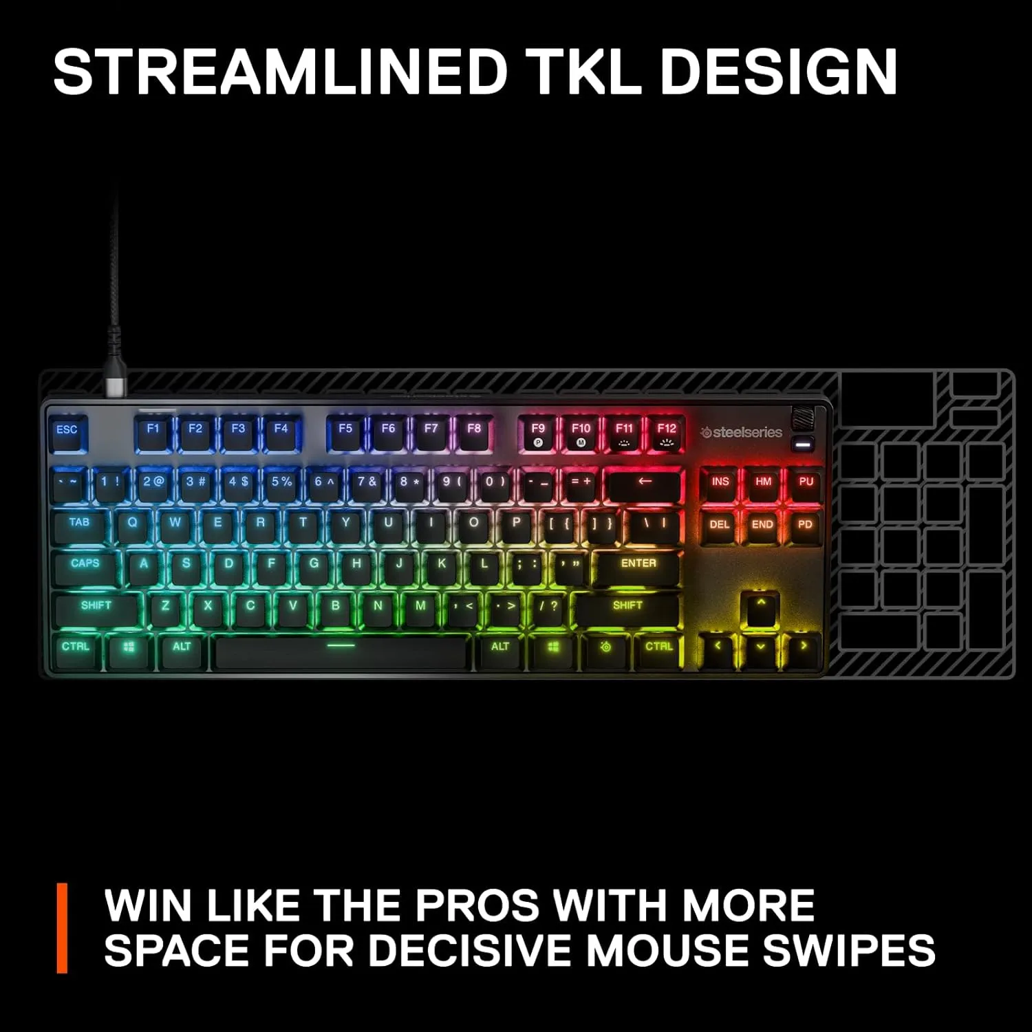 SteelSeries New Apex 9 TKL  HotSwap Optical Mini Keyboard  TKL Esports Design  Optical Switches  RGB Customization  Aluminum Alloy Frame  Double Shot PBT Keycaps