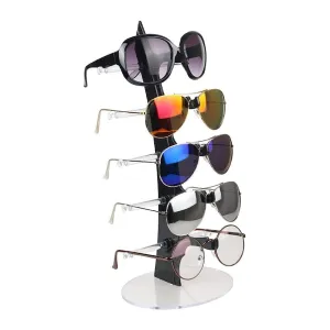 Sunglasses Display Stand for 5 Pairs Sunglasses Show Rack Glasses Holder Black
