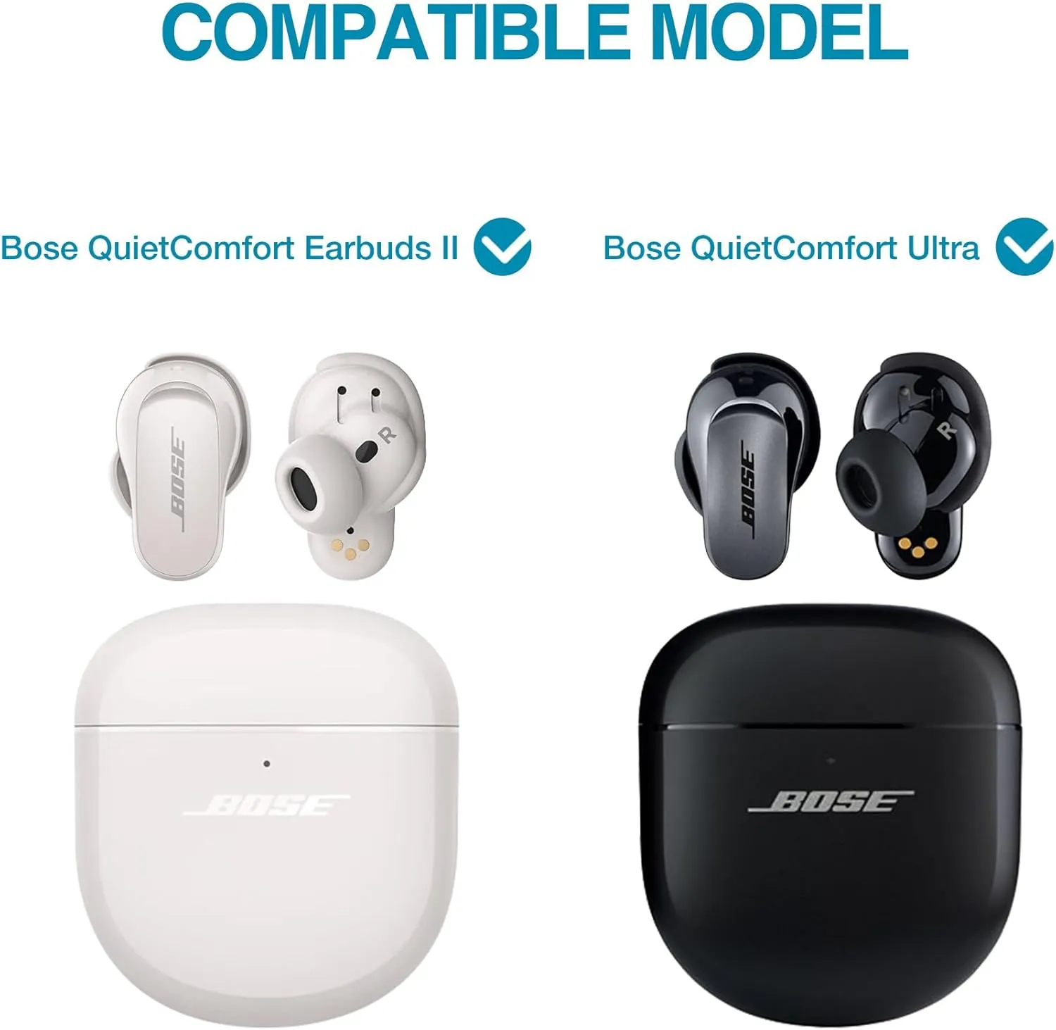 SURITCH Protective Cases for Bose QuietComfort Earbuds II 2022 / QuietComfort Ultra 2023, Shockproof Case Cover for Bose QC ii 2 Charging Case Accessories with Carabiner, Purple