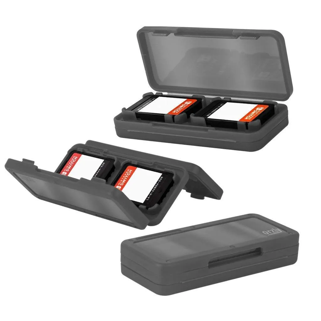 Switch Accessories Bundle - Orzly Essentials Pack for Nintendo switch OLED Case & Screen Protector , Grip Case, Games Holder, Headphones - Classic Black Edition