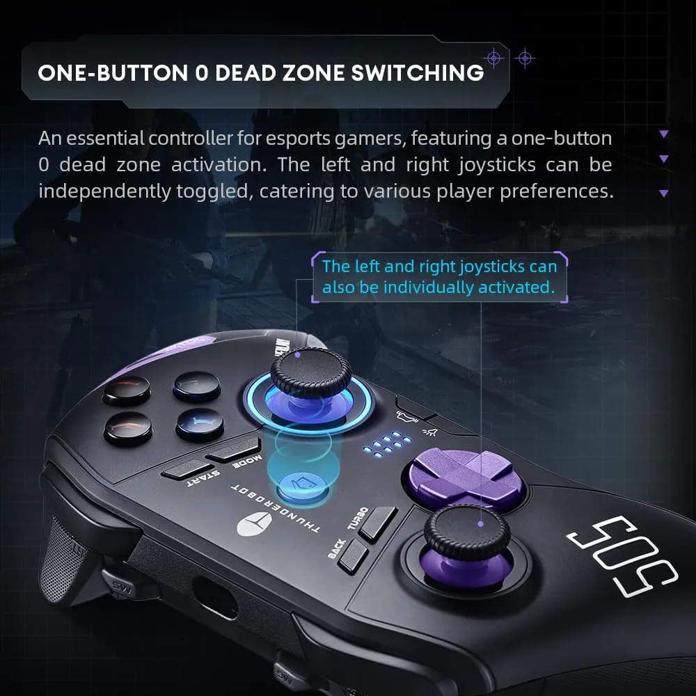 Thunderobot G50S 1000HZ Wireless PC Controller for Windows PC,Switch,IOS&Android,6 Programmable Buttons,Game Controller with Hall Effect Joysticks&Triggers/Gyroscope