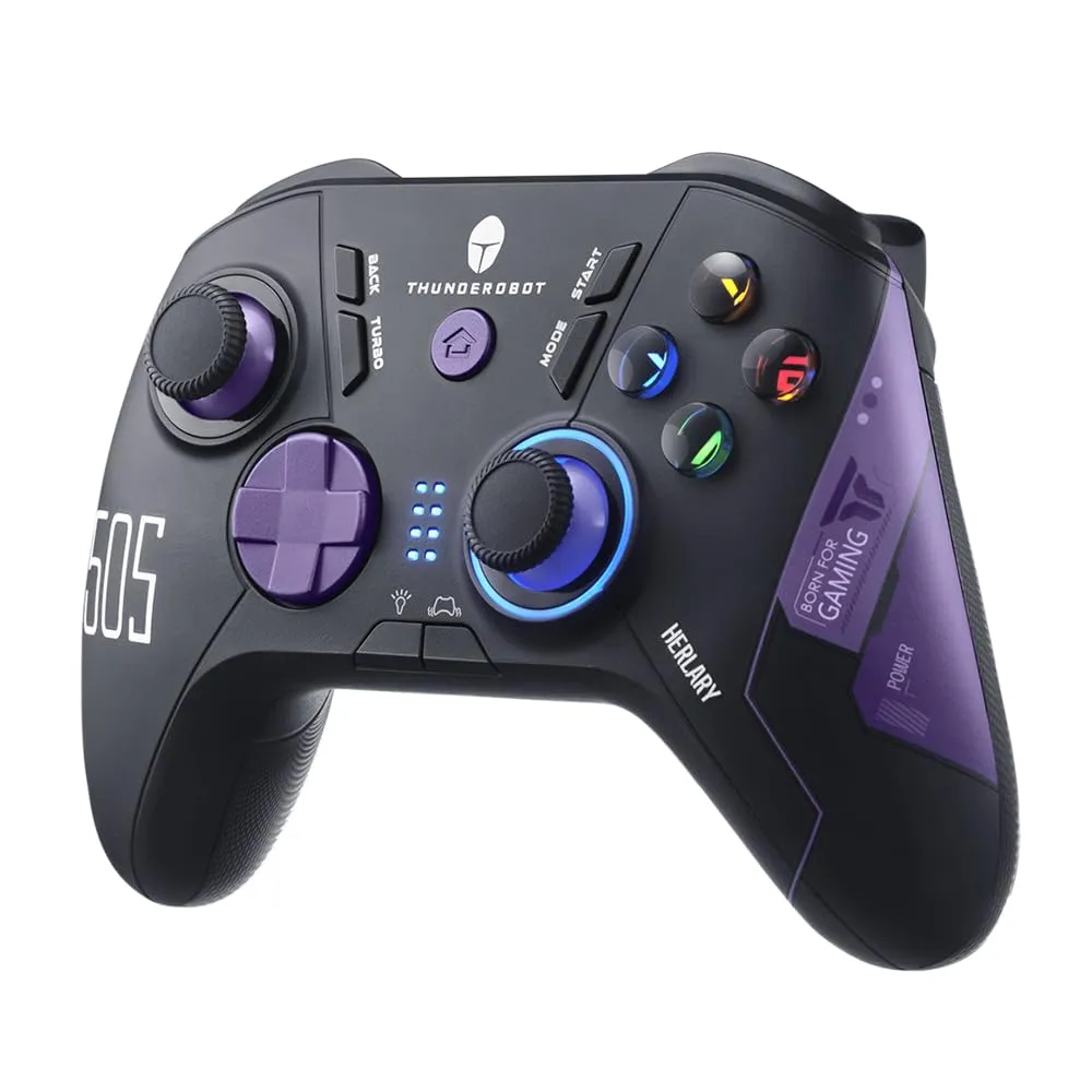 Thunderobot G50S 1000HZ Wireless PC Controller for Windows PC,Switch,IOS&Android,Gaming Controller with Hall Effect Joysticks&Triggers/Gyroscope,6 Programmable Buttons