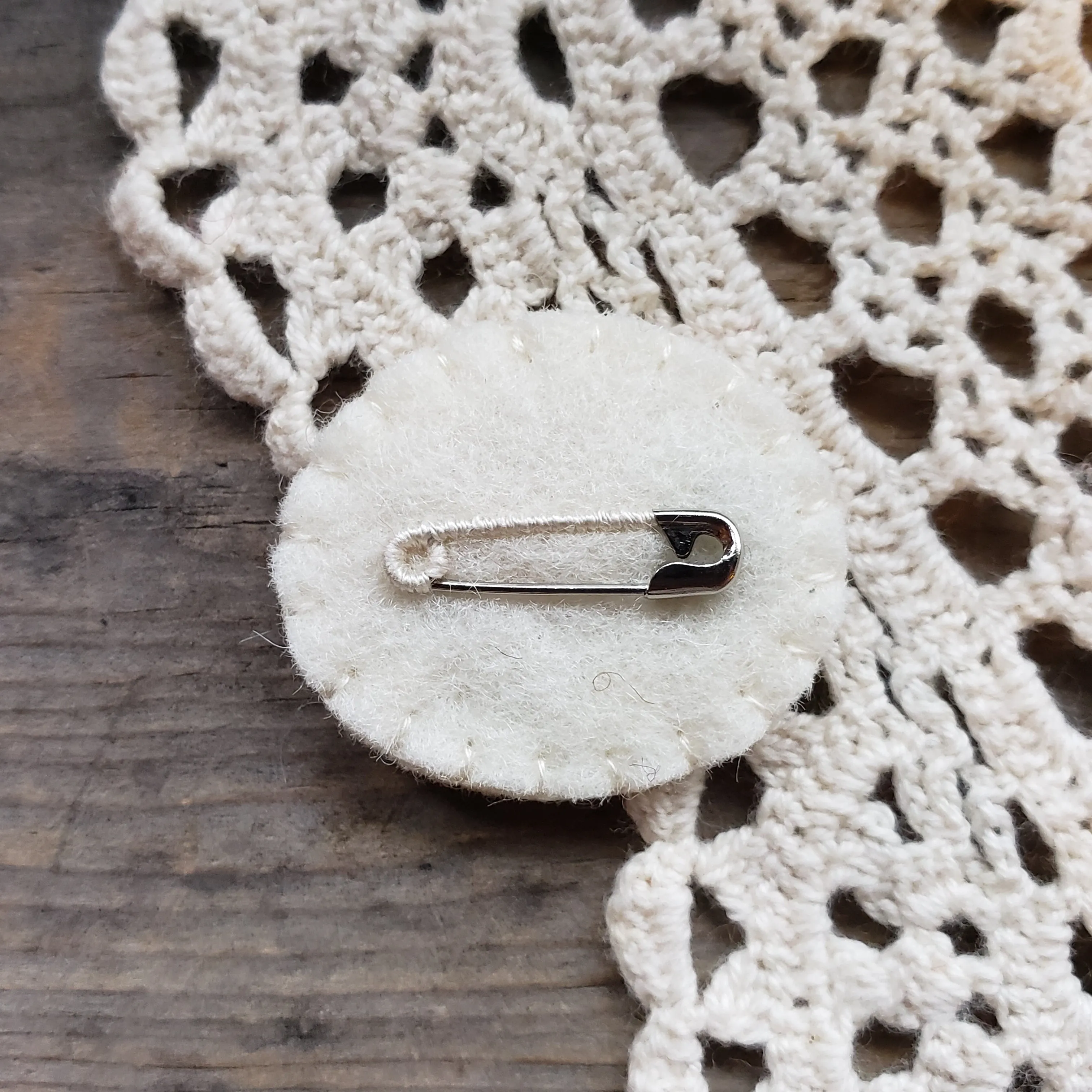 Tiny Embroidered Fox Brooch