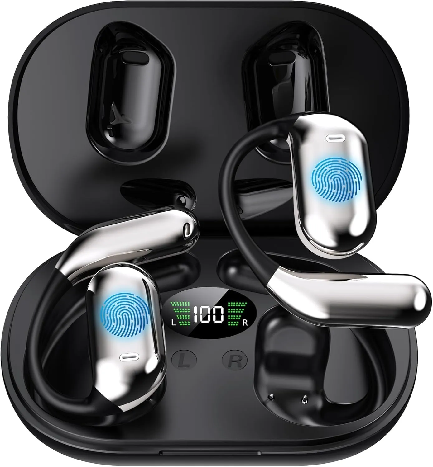 Translation Earbuds, 3-in-1 AI Language Translator with Premium Sound, 80H Playtime, Real-Time Translating Earbuds with Charging Case for Business, Learning, and Travel  Black (No Subscription Fee)