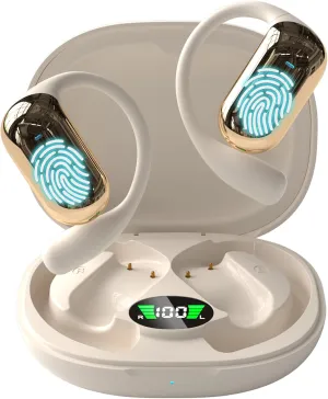 Translation Earbuds Real Time | Language Translator Earbuds, Two-Way Translator Device with APP for 144 Languages and 13 Offline Translation Packs, Two-Way Translator with Al Semantic Tech (Beige)