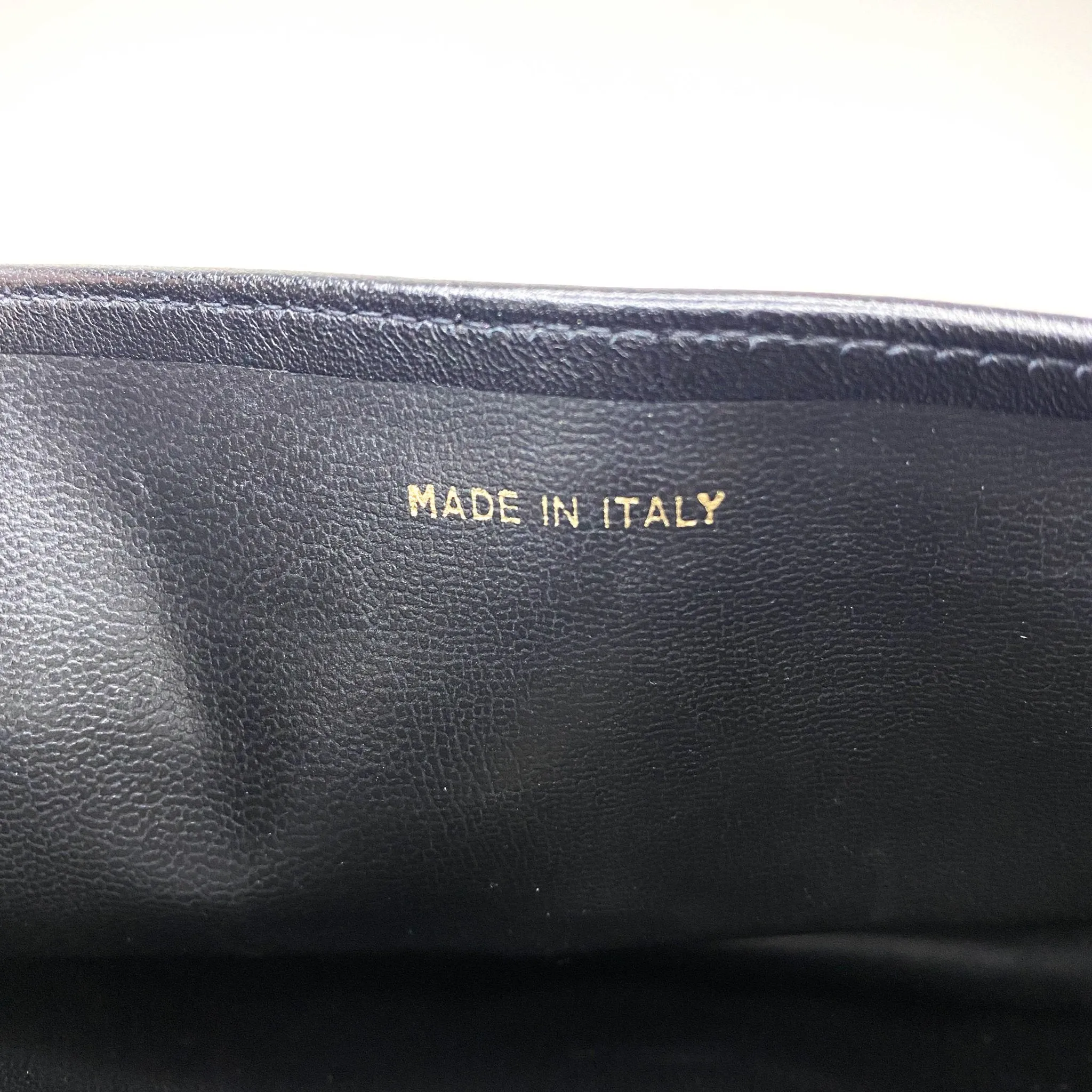 Triomphe Hardware Black Leather Flap Crossbody Bag
