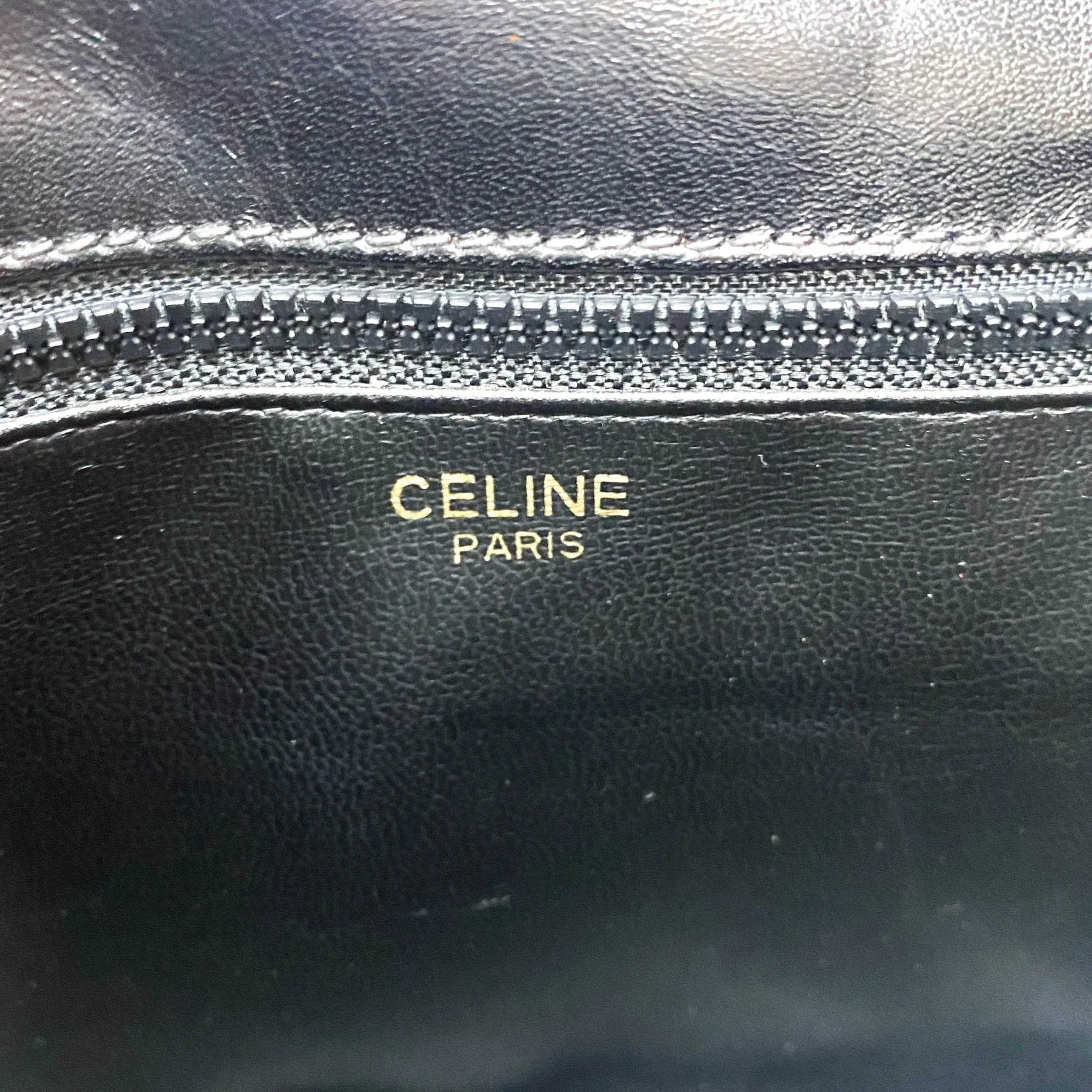 Triomphe Hardware Black Leather Flap Crossbody Bag