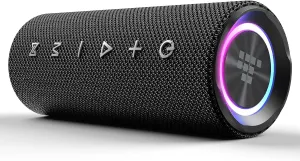 Tronsmart Portable Outdoor Wireless Speaker with 360 Surround Sound, 24-Hour Playtime, Stereo Pairing, Colorful Light Display, Connect with Mobile Phone/TVs/PC, for Home, Outdoor, Camping