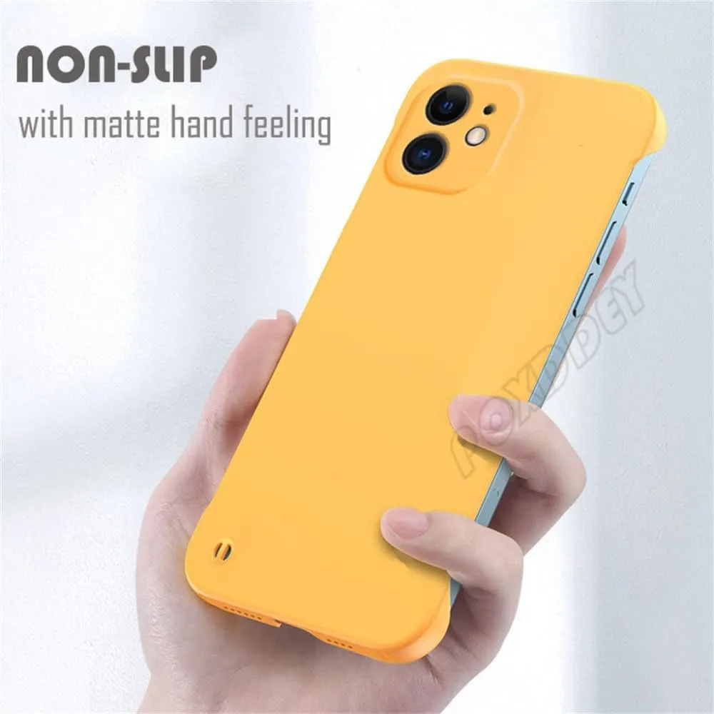 Ultra Slim PC Frameless Case for iPhone 15 14 Pro Max 13 12 Mini 11 Pro XS Max XR 14 8 7 15 Plus Colorful Matte Hard Phone Cover,Clear,for iPhone 15 Pro