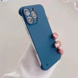 Ultra Slim PC Frameless Case for iPhone 15 14 Pro Max 13 12 Mini 11 Pro XS Max XR 14 8 7 15 Plus Colorful Matte Hard Phone Cover,Dark Blue,for iPhone 15 Pro