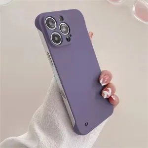 Ultra Slim PC Frameless Case for iPhone 15 14 Pro Max 13 12 Mini 11 Pro XS Max XR 14 8 7 15 Plus Colorful Matte Hard Phone Cover,Dark Purple,for iPhone 15 Pro