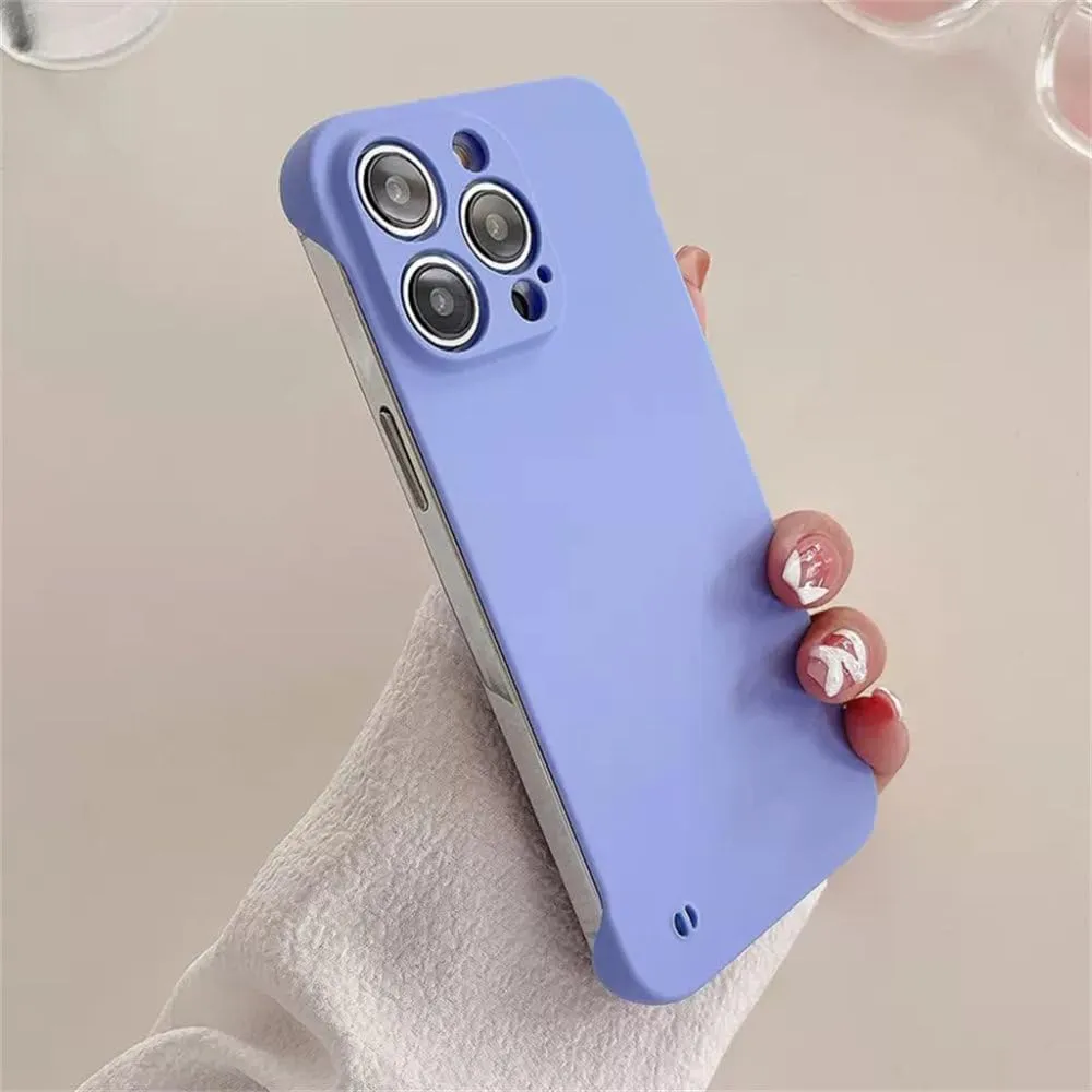 Ultra Slim PC Frameless Case for iPhone 15 14 Pro Max 13 12 Mini 11 Pro XS Max XR 14 8 7 15 Plus Colorful Matte Hard Phone Cover,Light Purple,for iPhone 15 Pro
