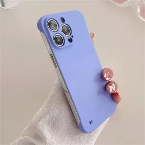 Ultra Slim PC Frameless Case for iPhone 15 14 Pro Max 13 12 Mini 11 Pro XS Max XR 14 8 7 15 Plus Colorful Matte Hard Phone Cover,Light Purple,for iPhone 15 Pro