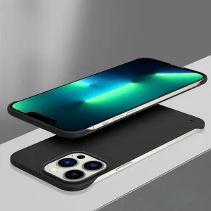 Ultra Thin Frameless PC Shockproof Hard Phone Case for iPhone 15 14 13 12 Mini 11 Pro Max X XR XS SE 2 7 8 Plus Slim Hard Cover,Black,for iPhone 11Pro