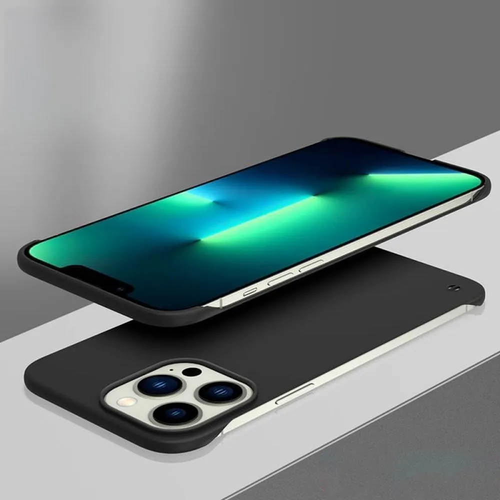 Ultra Thin Frameless PC Shockproof Hard Phone Case for iPhone 15 14 13 12 Mini 11 Pro Max X XR XS SE 2 7 8 Plus Slim Hard Cover,Black,for iPhone 11Pro