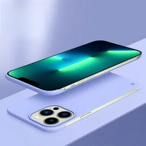 Ultra Thin Frameless PC Shockproof Hard Phone Case for iPhone 15 14 13 12 Mini 11 Pro Max X XR XS SE 2 7 8 Plus Slim Hard Cover,Pruple,for iPhone 11Pro