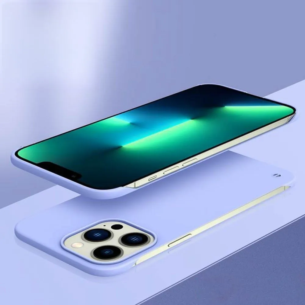 Ultra Thin Frameless PC Shockproof Hard Phone Case for iPhone 15 14 13 12 Mini 11 Pro Max X XR XS SE 2 7 8 Plus Slim Hard Cover,Pruple,for iPhone 7 or 8