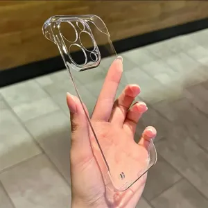 Ultra Thin Transparent Frameless Case for iPhone 14 13 12 Mini 11 Pro Max X XR XS 7 8 Plus Hard Plastic Slim Shockproof Cover,Clear,for iPhone 7 Plus